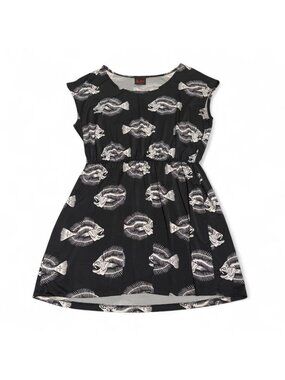 Folter Babydoll Goth Tunic Top Women's Large Skeleton Fish Punk Emo Festival